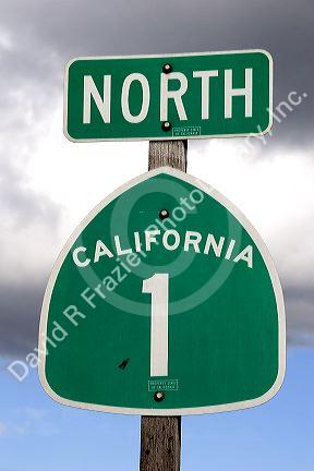 California highway 1 sign.