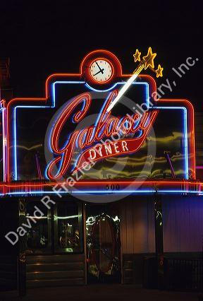 Neon sign on a diner in Boise, Idaho.