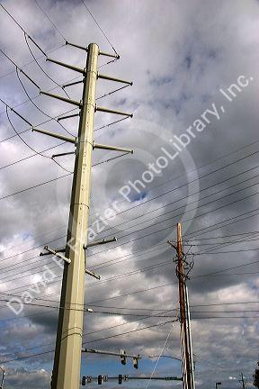 Electricity power transmission lines.