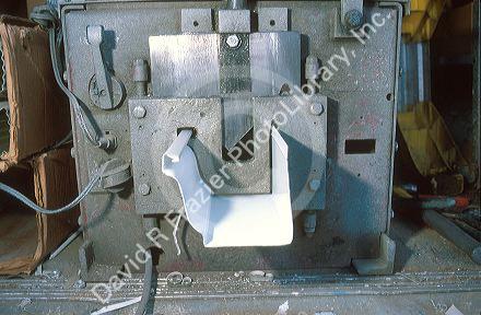 Aluminum continuous rain gutter machine.