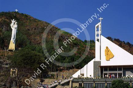 Catholic Church and Virgin Mary statue in Vung Tau, Vietnam.