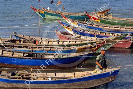 Colorful fishing boats in Vung Tau, Vietnam.