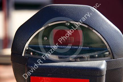 An expired parking meter.