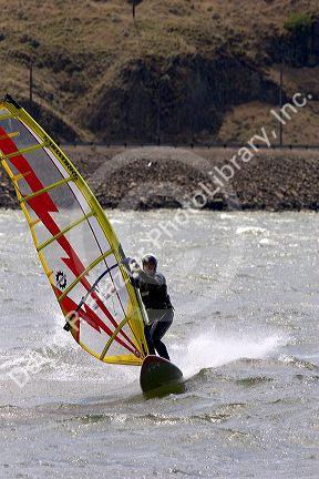 Windsurfing the Columbia River near Biggs, Oregon.