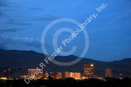 Downtown Boise, Idaho at dusk.