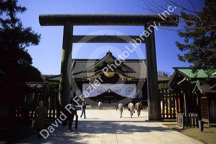Entrance to the Yasukunai Shrine in Tokyo, Japan.
