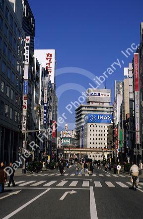 Street scene, Ginza, Tokyo, Japan.