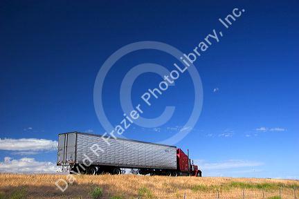 Long haul truck on highway.