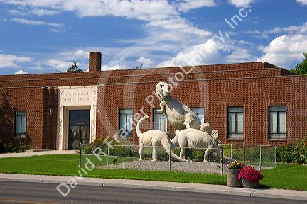 Dinosaur statues outside of the Utah Field House of Natural History in Vernal, Utah.