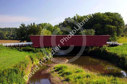 Hogsback Bridge, one of the  covered bridges in Madison County, Iowa.
