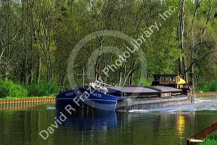 A canal barge at Neronville, France.