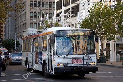 Electric City bus in San Francisco, California.