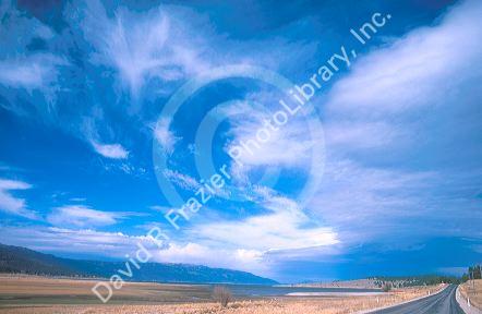 Weather cold front stratus clouds over Cascade Lake, Idaho.