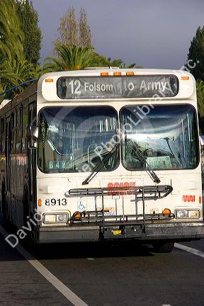 City Muni bus in San Francisco, California.