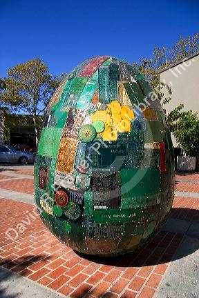 Art sculpture made of used computer circuit boards in Palo Alto, California.