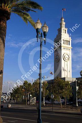 Clock tower on the Ferry Building in San Francisco, California.