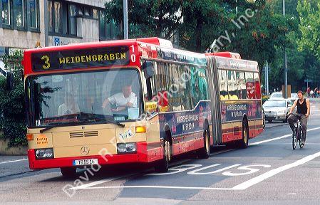 Articulated bus in Cologne, Germany.