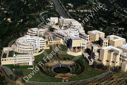An aerial view of the Getty Center in Los Angeles, California.