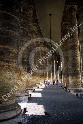 Columns at St. Peters Square in Rome, Italy.