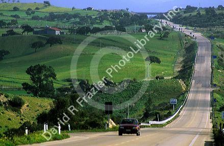 A rural highway in Northern Sardinia, Italy.