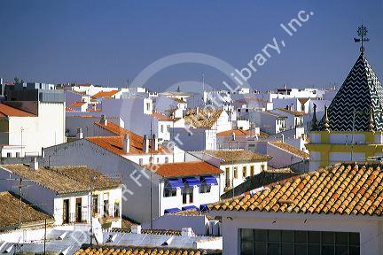 Rooftops of homes in Ronda, Spain.