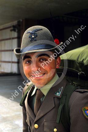 A portrait of an Italian soldier in Italy.