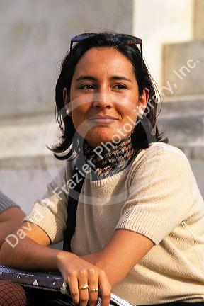 A young Spanish woman university student in Spain.
