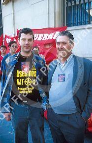 Anti war peace demonstrators in Seville, Spain.
