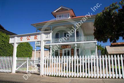 Wo Hing Chinese Temple and museum on Front Street in Lahaina, Maui, Hawaii.