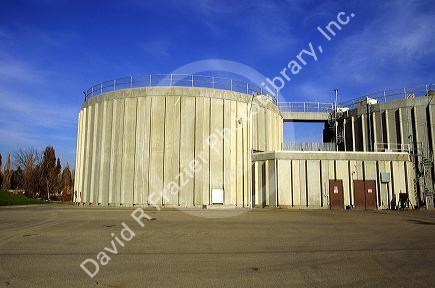 Sewage treatment plant anaerobic digestion tank in Boise, Idaho.