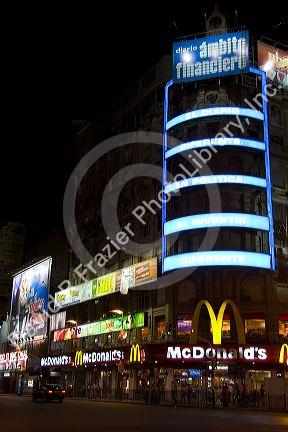 Plaza de la Republica at night in Buenos Aires, Argentina.