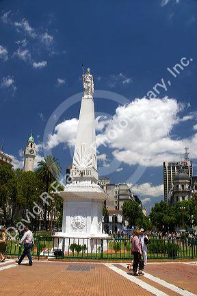 Statue at the Plaza de Mayo in Buenos Aires, Argentina.