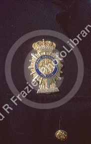 The badge of the National Police in Spain.