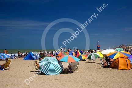 Beach scene at Pinamar, Argentina.