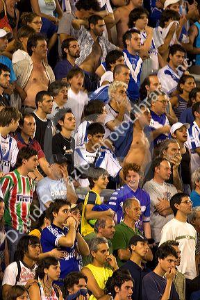 Crowds at a soccer game at the West Stadium in Buenos Aires, Argentina.