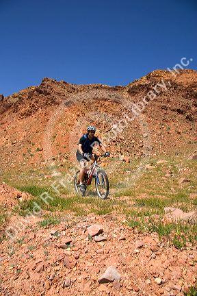 Mountain biking in the desert near Moab, Utah.