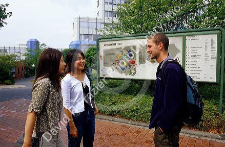 Multi ethnic students at Trier University, Germany.