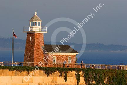 Red brick lighthouse at Santa Cruz, California.