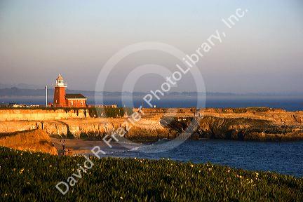 Red brick lighthouse at Santa Cruz, California.