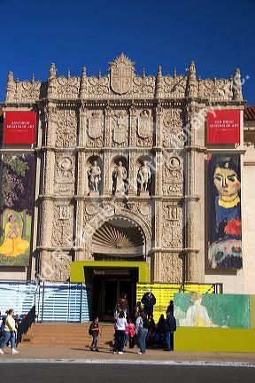 Entrance to the San Diego Museum of Art in Balboa Park, California.