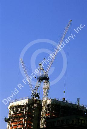 Construction tower crane in Chicago, Illinois.