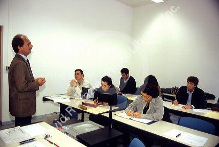 University students attend class in Italy.
