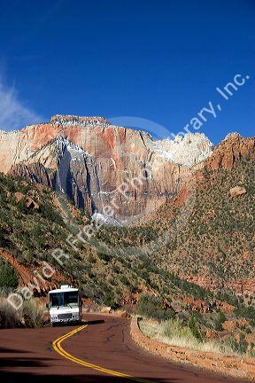 Motorhome in Zion National Park, Utah.