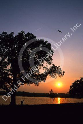 Potomac River at sunset in Washington, DC.