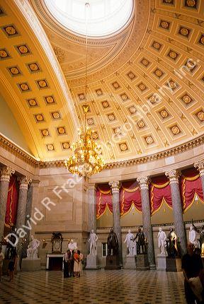 Interior of the United States Capitol Building in Washington DC.