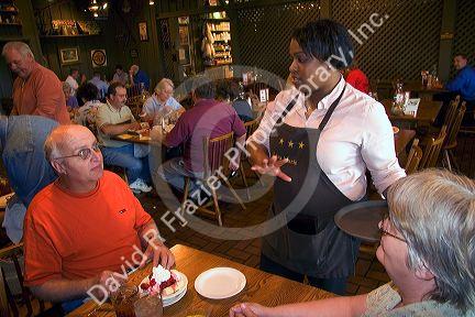 African american waitress at a Cracker Barrel restaurant in Lima, Ohio. MR