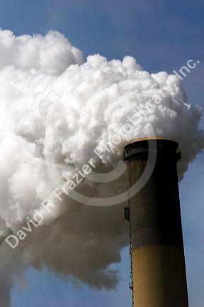 The Conesville coal fired power plant with belching smoke near Coshocton, Ohio.