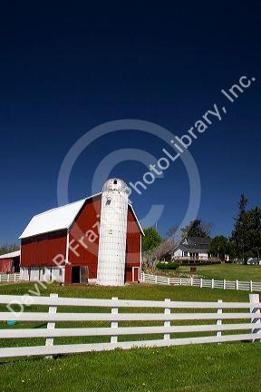 Red barn on a farm near Ada, Michigan. PR