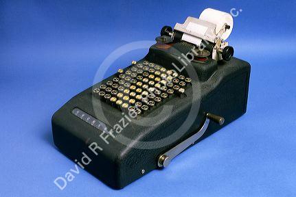 Oldtime mechanical adding machine.