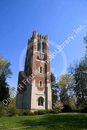 Beaumont Tower on the Michigan State University campus in East Lansing, Michigan.